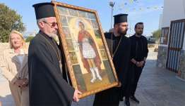 Με τιμές η υποδοχή της Ιεράς Εικόνας του Αγίου Φανουρίου από τη Ρόδο στον Ι.Ν. Αγίων Πάντων Παραδεισίου Κω