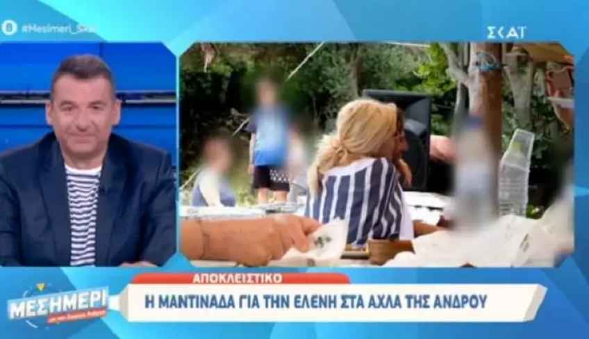 Η Ελένη Μενεγάκη ερωτευμένη στην αγκαλιά του Μάκη Παντζόπουλου σε πανηγύρι στην Άνδρο