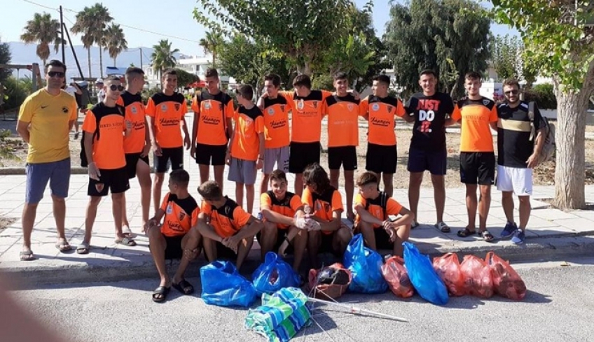 Καθάρισαν την παραλία στην Λάμπη οι αθλητές του Α.Ο Αθλοπαιδιών Κω
