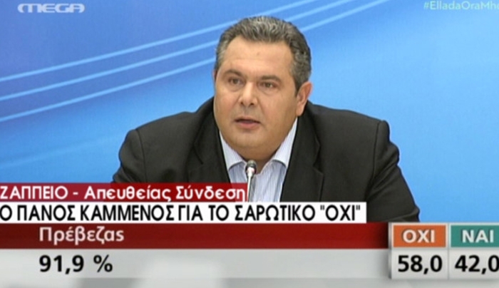 Καμμένος: Οι πολίτες είπαν «όχι» στον εκβιασμό, «ναι» στην Ευρώπη της δημοκρατίας