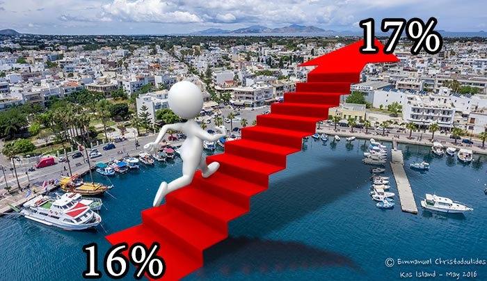 ΠΡΟΣΟΧΗ: Αλλάζει στην Κω ο κανονικός συντελεστής ΦΠΑ από 16% σε 17%