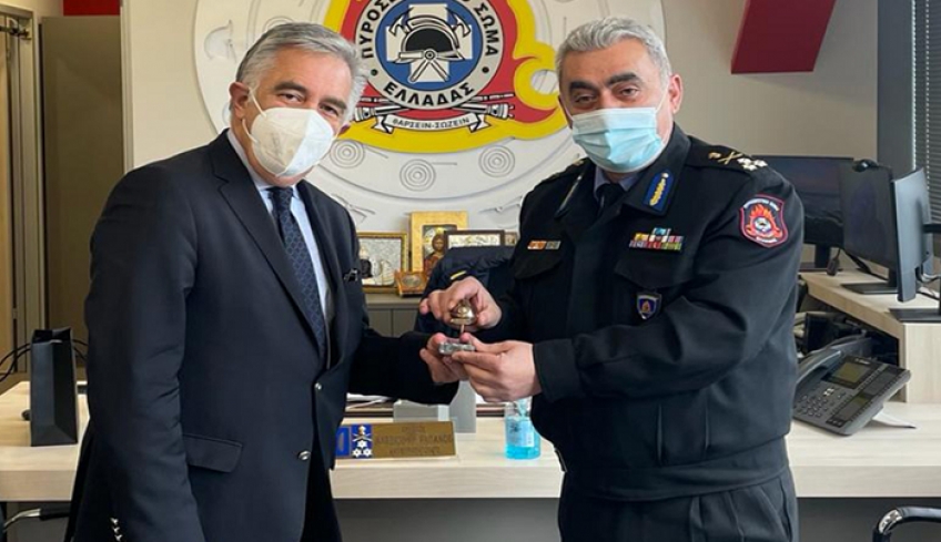 Συνάντηση Βασ. Υψηλάντη με τον Αρχηγό του Π.Σ Αλ. Ράπανο για θέματα δωδεκανησιακού ενδιαφέροντος και στήριξης των αιτημάτων των εποχικών πυροσβεστών