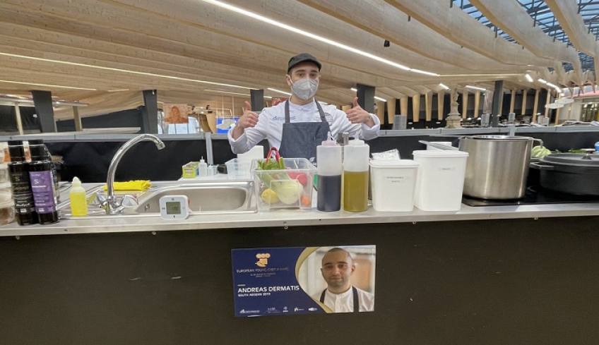 Νικητής ο Ανδρέας Δερμάτης και η Περιφέρεια Νοτίου Αιγαίου στα European Young Chef Award 2021 κατακτώντας τη 2η θέση