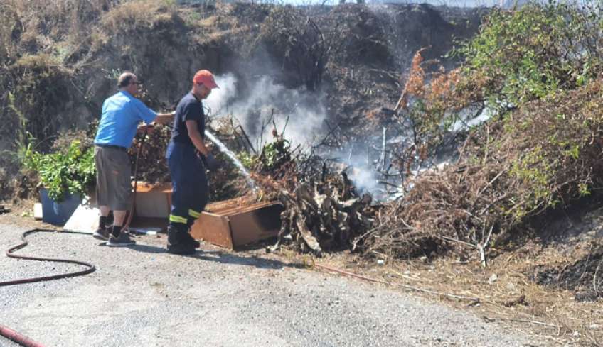 Άμεσα σβήστηκε η φωτιά που ξέσπασε στο Πλατάνι, πάνω από τον Άγιο Αθανάσιο