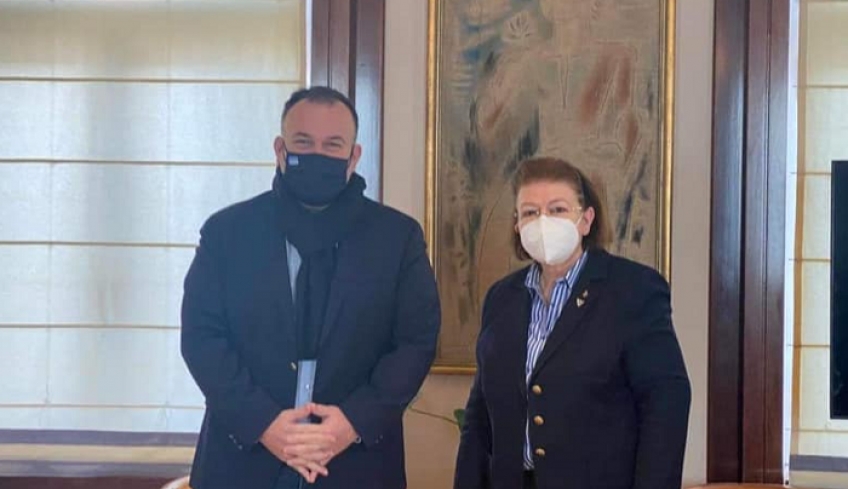 Συνάντηση Ι. Παππά με την Υπουργό Πολιτισμού, Λίνα Μενδώνη για πολιτισμικά ζητήματα, που αφορούν τα Δωδεκάνησα