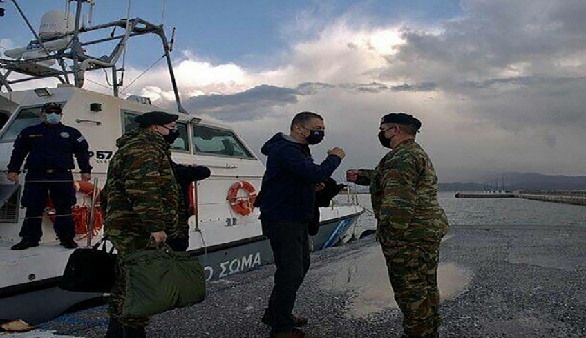 Στο Φαρμακονήσι και στους Λειψούς ο υφυπουργός Άμυνας Αλκιβιάδης Στεφανής