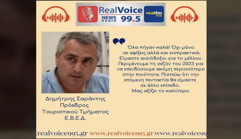 Δημήτρης Σαράντης στον RV: “Με την δυναμική που έχουμε αναπτύξει, την επόμενη πενταετία θα είμαστε σε άλλο επίπεδο”