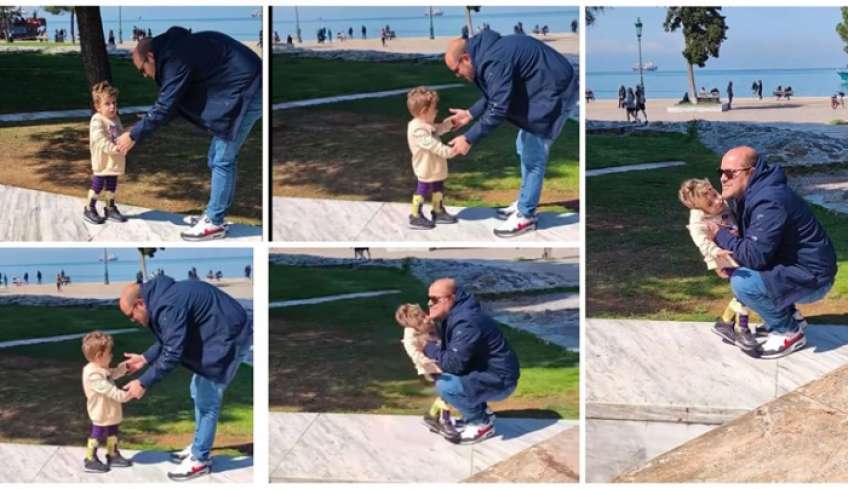 Συγκινητικές στιγμές: Η βόλτα του μικρού Παναγιώτη Ραφαήλ στον Λευκό Πύργο - Ενας μεγάλος μαχητής [βίντεο]
